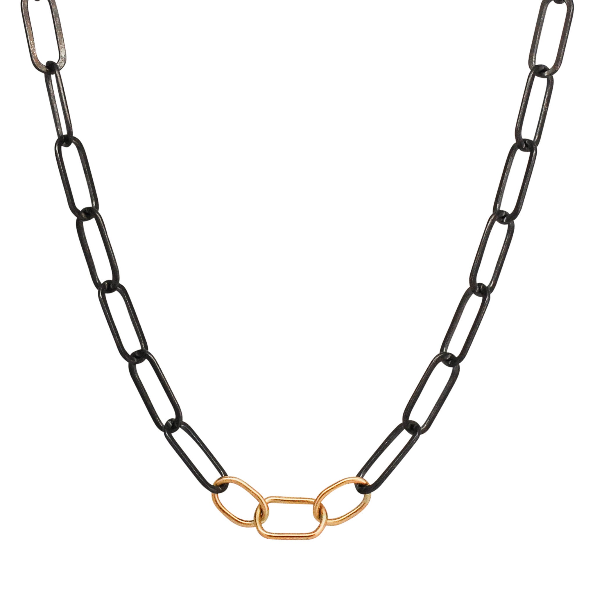 Diamond and Gold Large Link Necklace