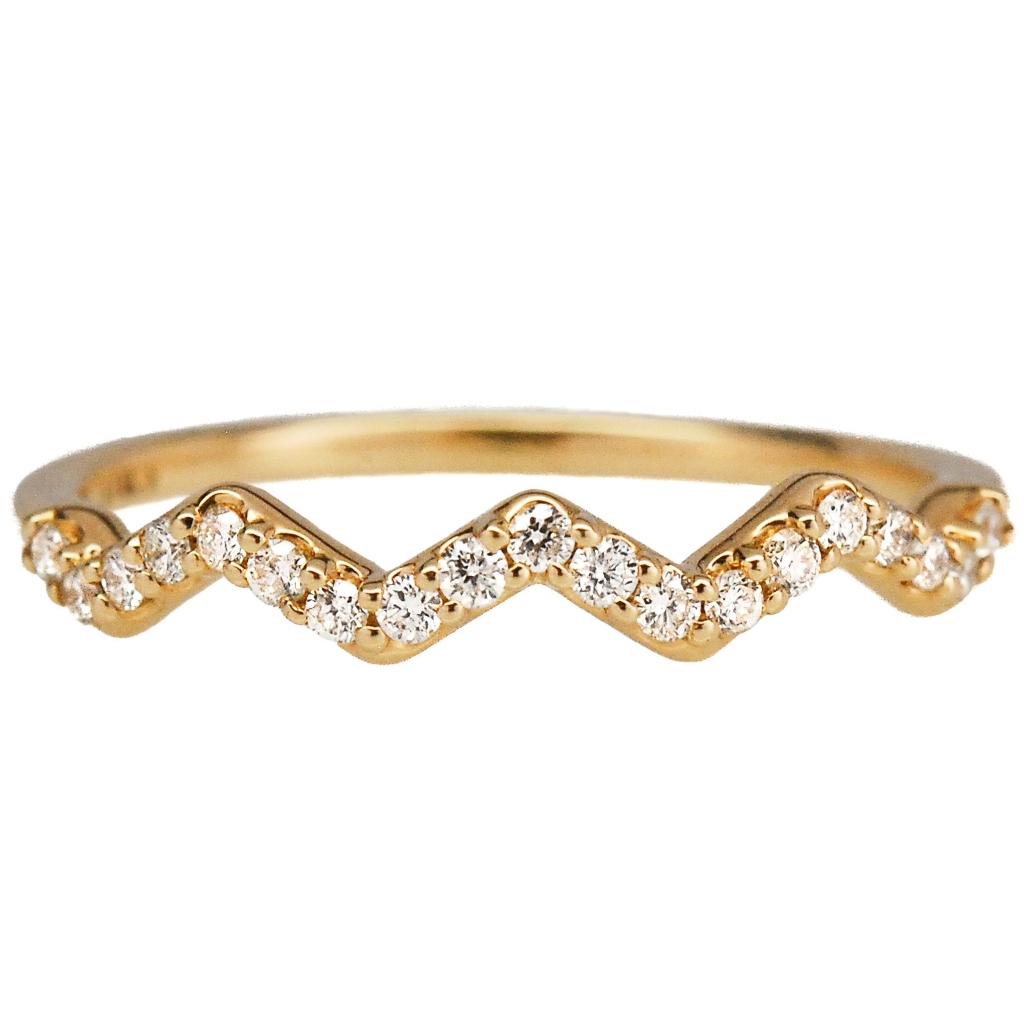 14k gold store chevron ring