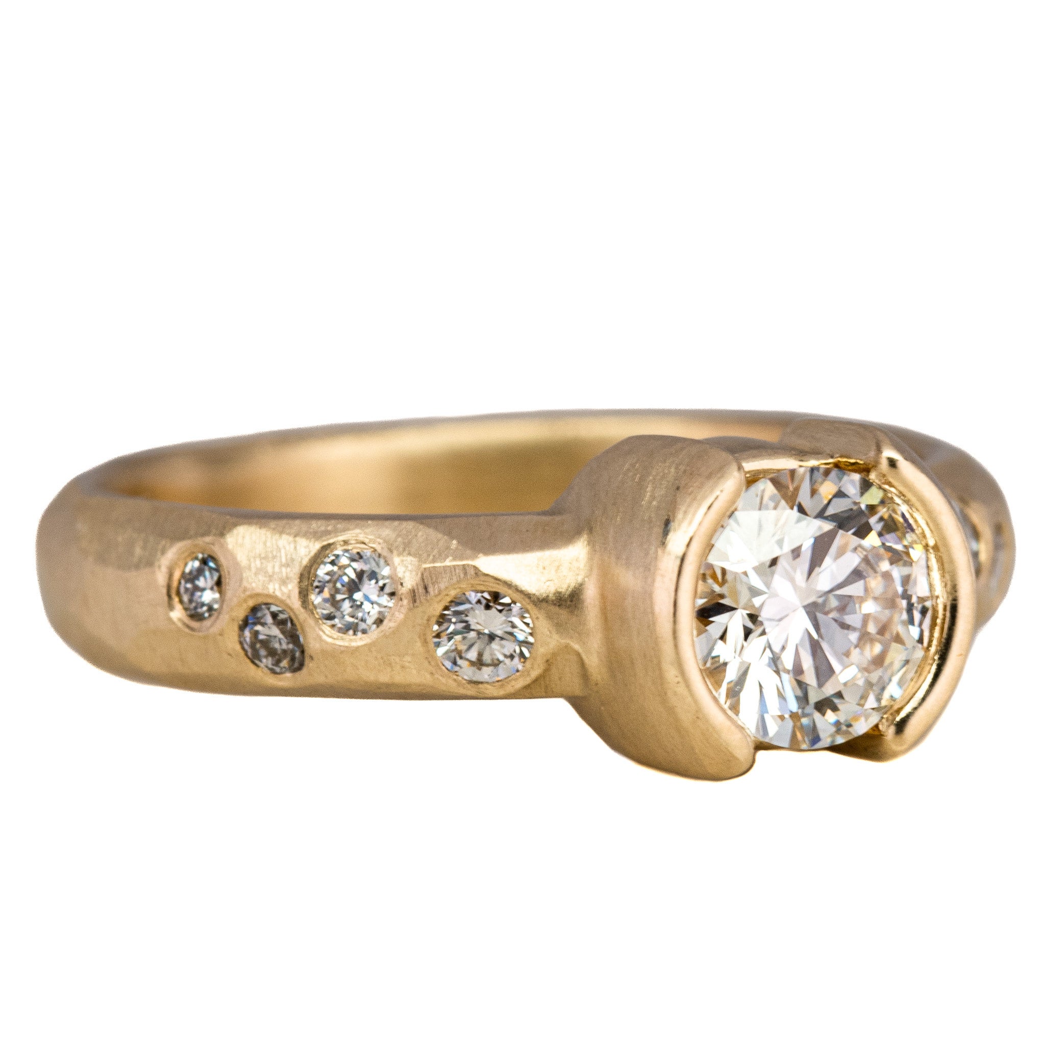 Facette wedding band yellow gold, Bridal