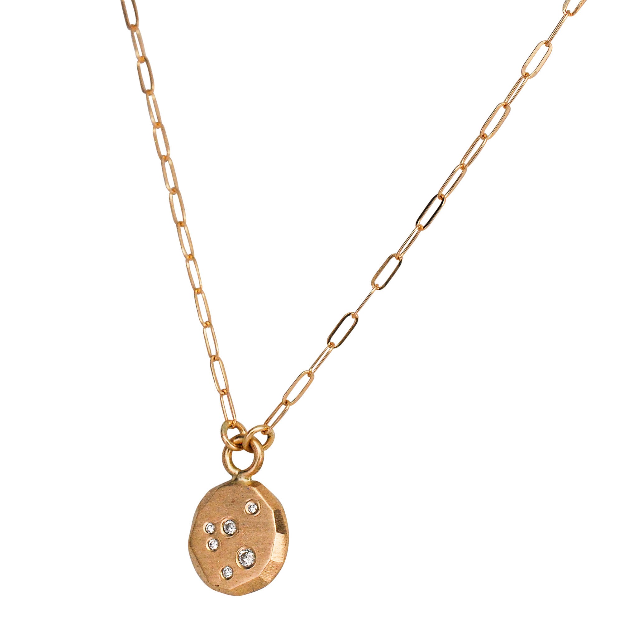 Cognac Diamond Heart Necklace - KESTREL